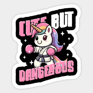 Cute But Dangerous Funny Karate Martial Arts Unicorn Girls Sticker